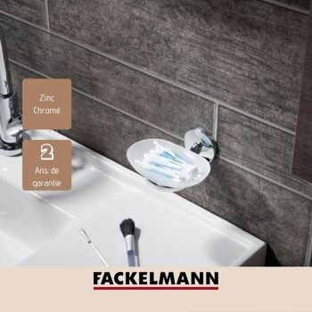 Porte savon salle de bain en verre et chromé Fackelmann Vision 4