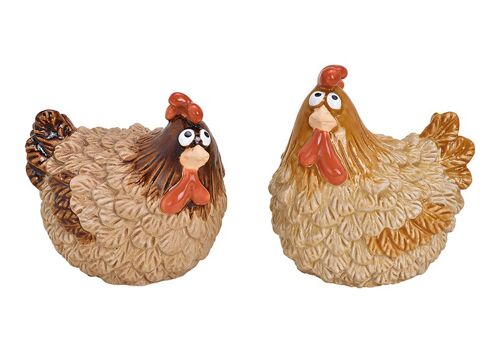 Huhn aus Keramik Braun 2-fach
