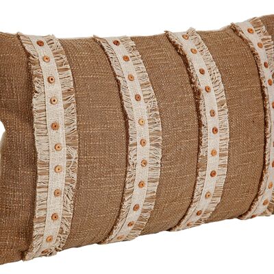 EMBROIDERY CUSHION WITH WOOD BEADS HM491110