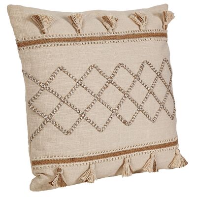 EMBROIDERY CUSHION WITH TASSELS 45X45X8CM HM491113