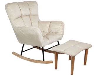 FAUTEUIL AVEC REPOSE-PIEDS BLANC HM843000 1