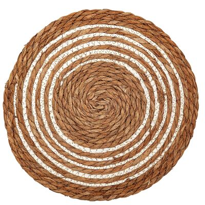 PLATEAU EN OSIER MARRON/BLANC HM843013