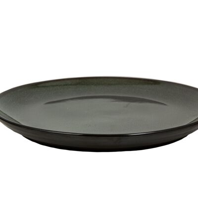 DARK GREEN CERAMIC PLATE 23X23X0CM HM843048