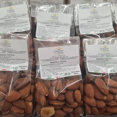 Toasted Sicilian almonds pack. 100 gr.