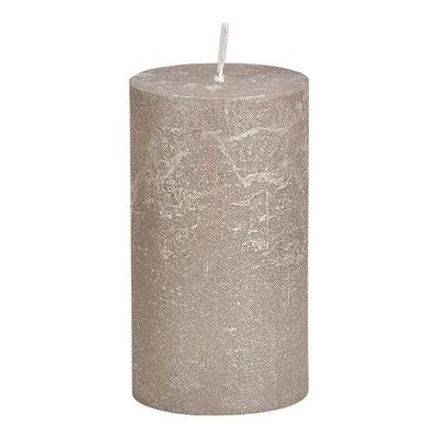 Shimmer finish candle made of wax gray (W / H / D) 6.8x12x6.8m