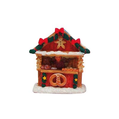 Miniatur Weihnachtsfiguren Brezelstand aus Poly