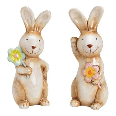 Ceramic rabbit beige 2-fold