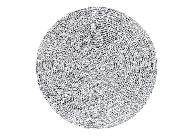 Set de table plastique argent Ø38cm