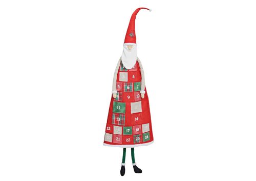 Adventskalender Nikolaus aus Textil/Filz, Rot (B/H) 52x160cm