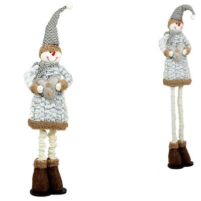 FIGURA NATALIZIA PUPAZZO DI NEVE ESTENSIBILE 20X10X60CM HM843113