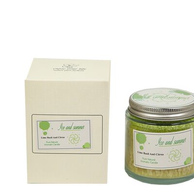 LIME SCENTED CANDLE. BASIL AND CITRUS 7X7X7CM HM843152