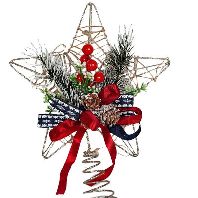 DECORACION ARBOL NAVIDAD ESTRELLA METAL 21X7X26CM HM843171