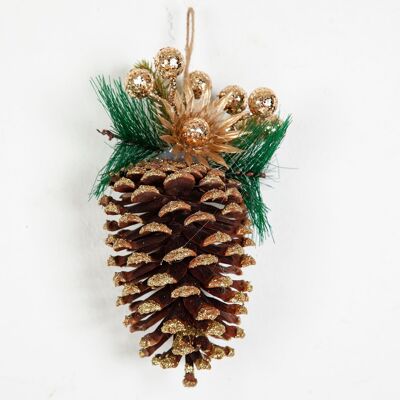 GOLDEN PINEAPPLE CHRISTMAS TREE DECORATION HM843177