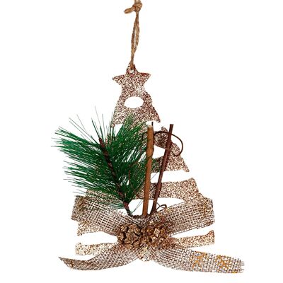 DECORACION ARBOL NAVIDAD ARBOL DORADO METAL HM843182