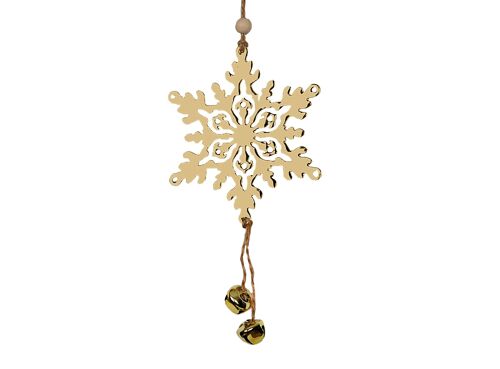 DECORACION ARBOL NAVIDAD COPO NIEVE DORADO METAL 12X11X2CM HM843183