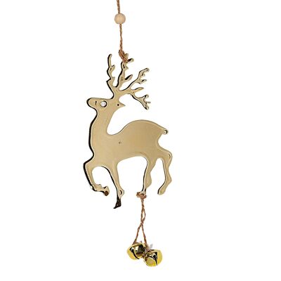 DECORAZIONE ALBERO DI NATALE CON RENNA IN METALLO DORATO HM843185