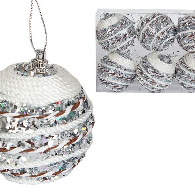 FOAM CHRISTMAS BALL SILVER ROPE HM843187