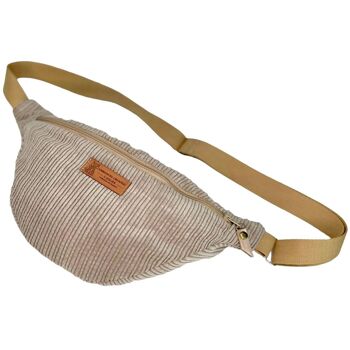 Sac banane, "Velours" taupe 4