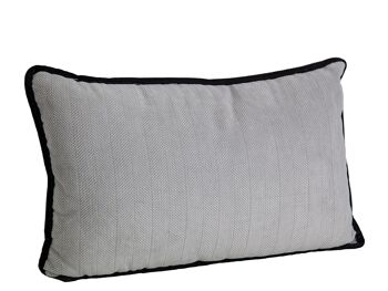 COUSSIN BLANC BORD NOIR POLYESTER 30X50X10CM HM843230