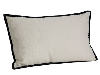 COUSSIN CRÈME BORD POLYESTER NOIR 30X50X10CM HM843232