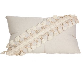 COUSSIN BLANC AVEC GLANDS EN POLYESTER HM843243