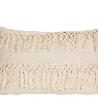 COUSSIN BLANC AVEC FRANGES POLYESTER 30X50X10CM HM843247