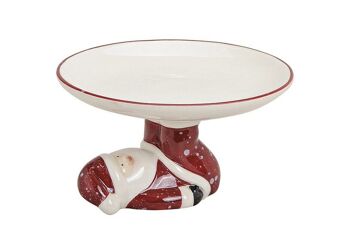 Assiette en céramique Nikolaus rouge / blanc (L / H / P) 13x7x13 cm