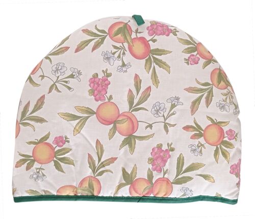 Tea cosy. Peaches and cream design, by Cloverleaf. Made in England. Dimension: 33x27cm 27-100