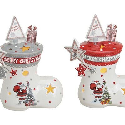 Lanterna in ceramica Stivale di Babbo Natale