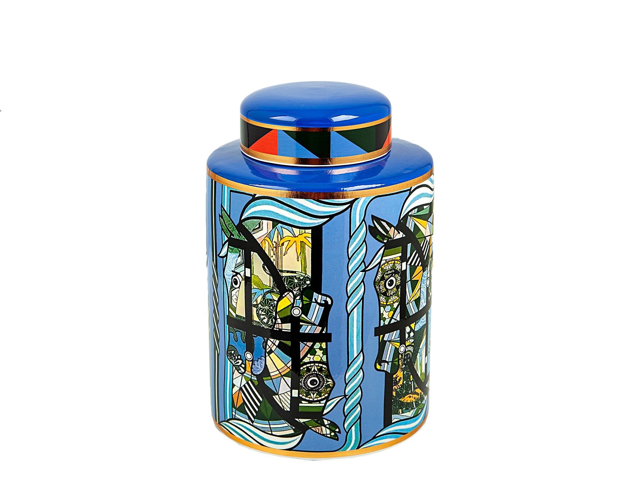 BARATTOLO IN PORCELLANA DECORATA HM843312