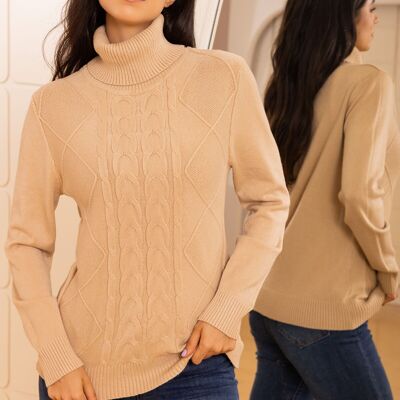 knitted turtleneck sweater with long sleeves, regular fit