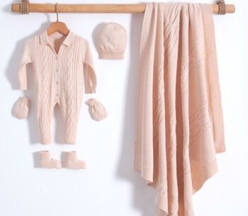 Ensemble de vêtements modernes pour bébé, tricot 100% coton, col chemise 1