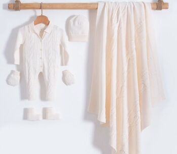 Ensemble de vêtements modernes pour bébé, tricot 100% coton, col chemise 2