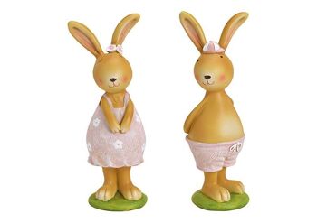 Poly rose / lapin rose double