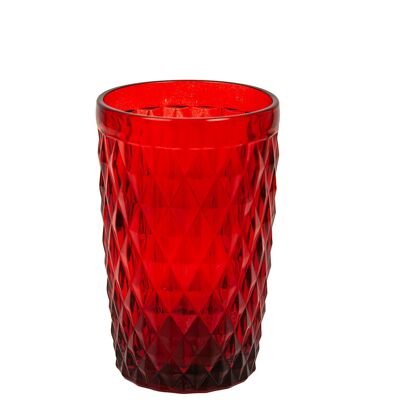 VASO VIDRIO ROJO 350ML HM843340