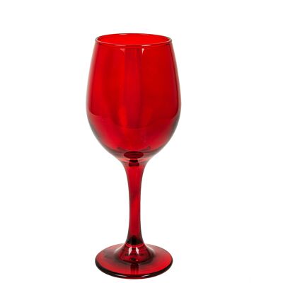 RED GLASS CUP 300ML 7X7X20CM HM843358