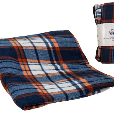 COPERTA DA VIAGGIO A QUADRI BLU 140X200X1CM HM843364