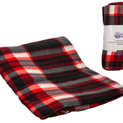 RED CHECKED TRAVEL BLANKET 140X200X1CM HM843365