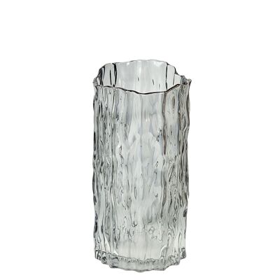 VASO IN VETRO SCURO 12X12X25CM HM843369