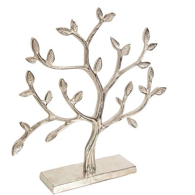 SCULPTURE D'ARBRE EN ALUMINIUM ARGENT HM33716