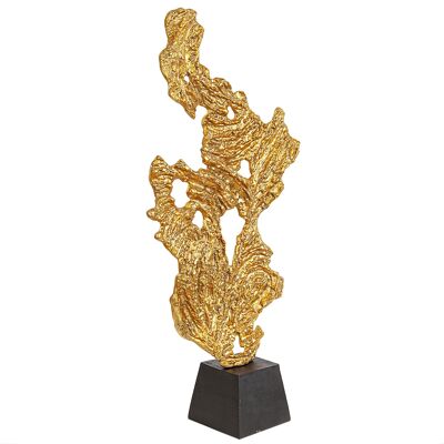 SCULTURA IN ALLUMINIO ORO BASE NERA HM33727