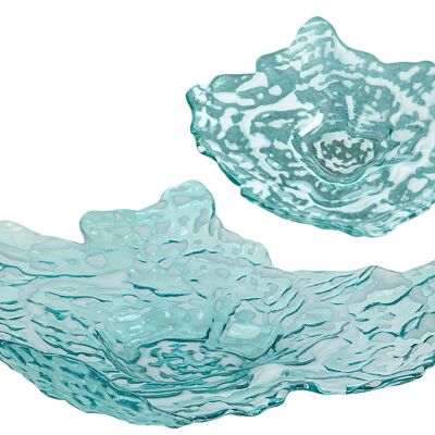 TURQUOISE GLASS OYSTER CENTER HM45440