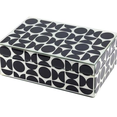 WHITE/BLACK GLASS BOX 25X18X11CM HM51108