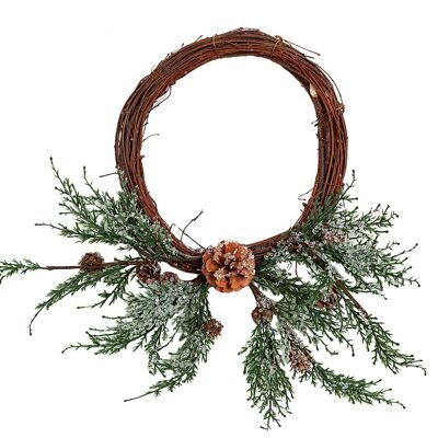 COURONNE AVEC POMMES DE PIN ET BRANCHES HM91006