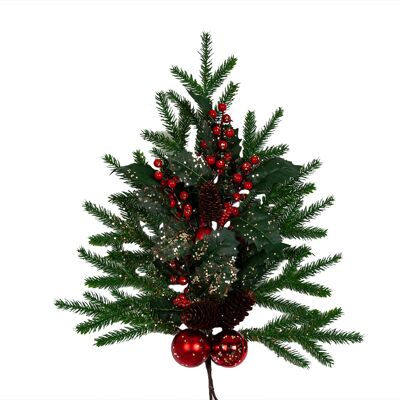 FIR CONNECK CLUSTER AND RED BALLS 40X40X60CM HM91041