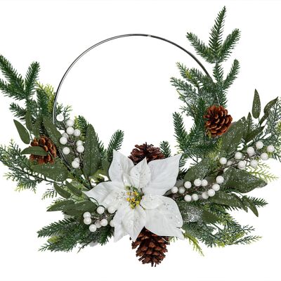 WREATH WITH WHITE EASTER FLOWER 45X45X55CM HM91048
