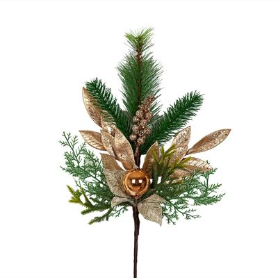 FIR WAND BALL AND LEAVES BRONZE HM91064