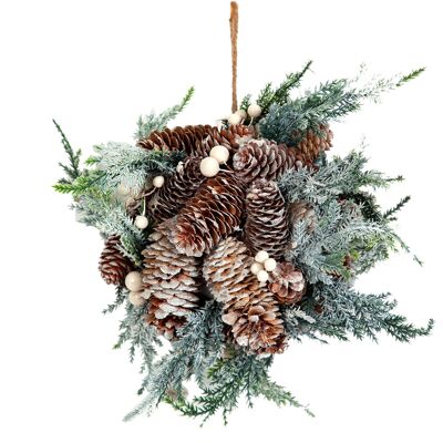 FIR BRANCHES AND PINE CONES CENTER 16X16X16CM HM91074