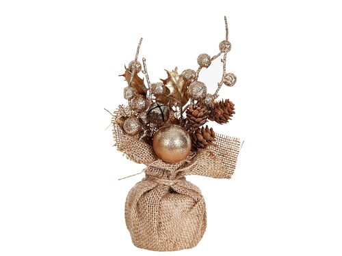 MACETA NAVIDAD BOLAS Y PIÑAS HM91094