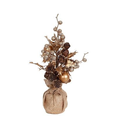CHRISTMAS POT WITH BALLS AND PINE CONES HM91095